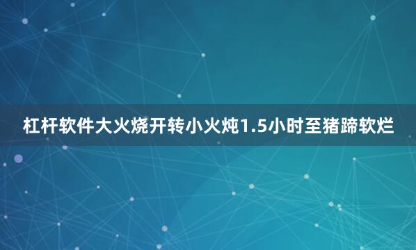 杠杆软件大火烧开转小火炖1.5小时至猪蹄软烂